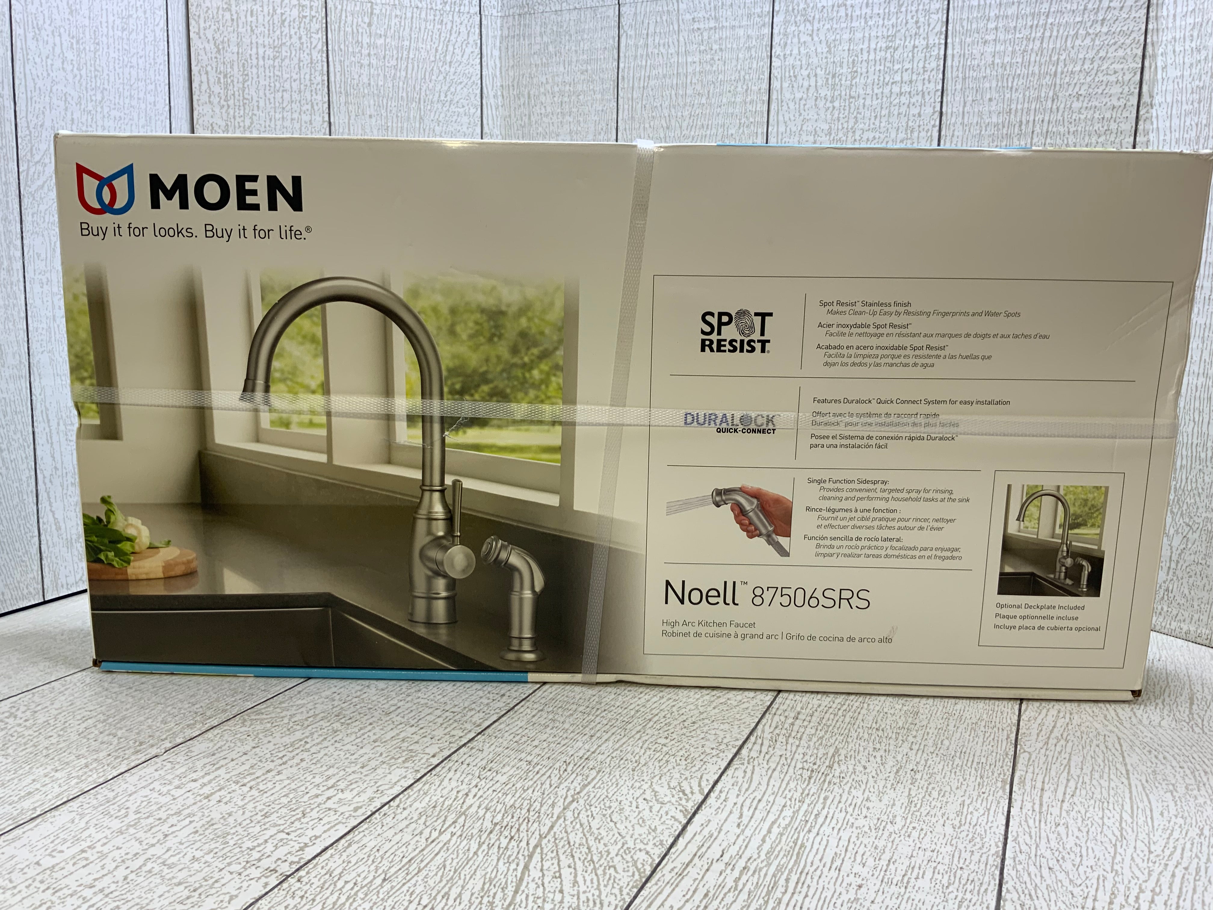 MOEN Noell Single-Handle Standard Kitchen Faucet with Side Sprayer (7962033389806)